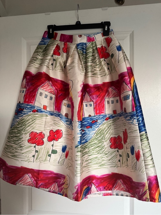 None Dresses & Skirts - Vintage Boutique Floral Village Print A-Line Skirt - Size S